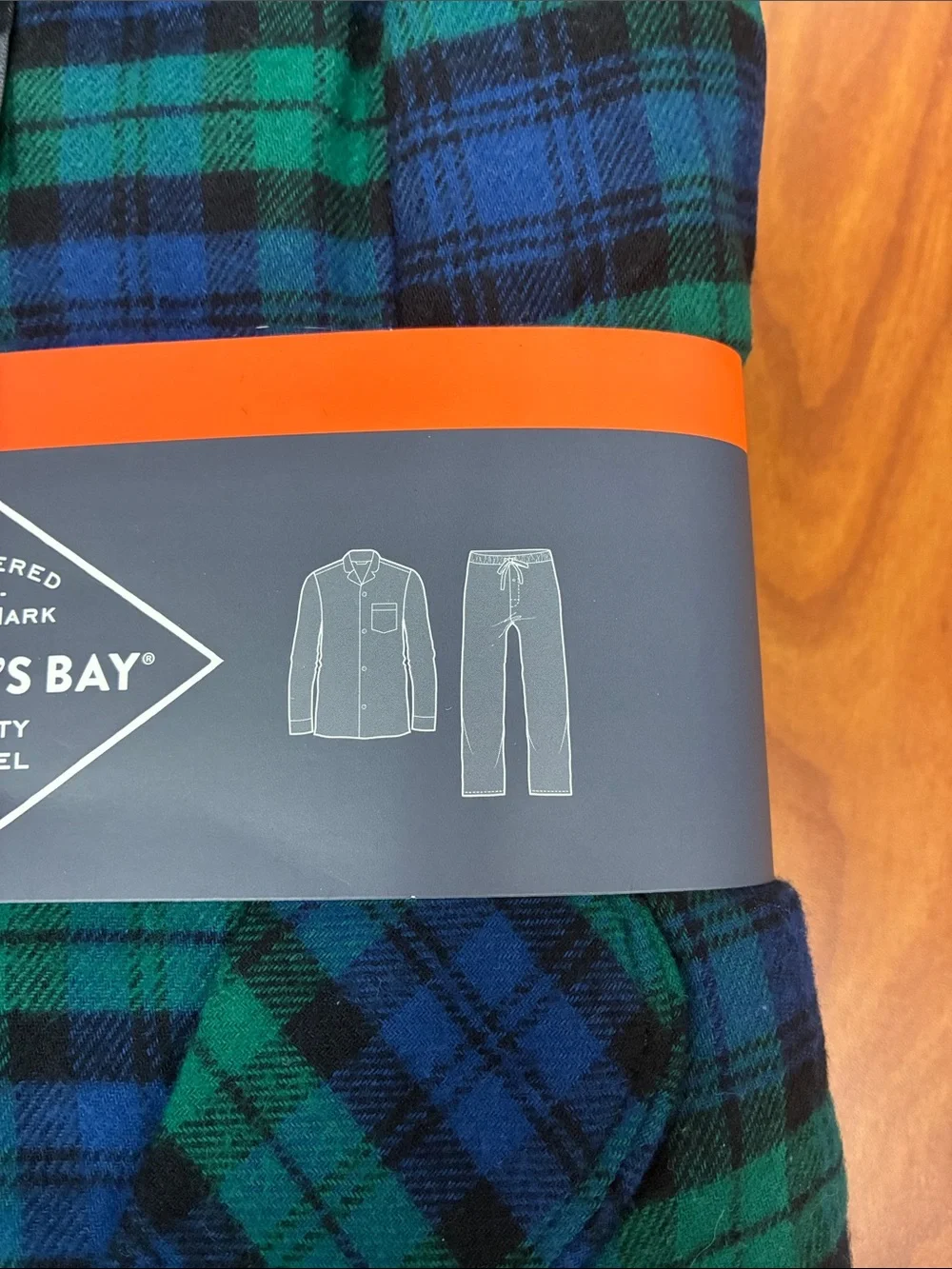 St. John's Bay Green & Blue Plaid Flannel 2-Piece Sleep Set